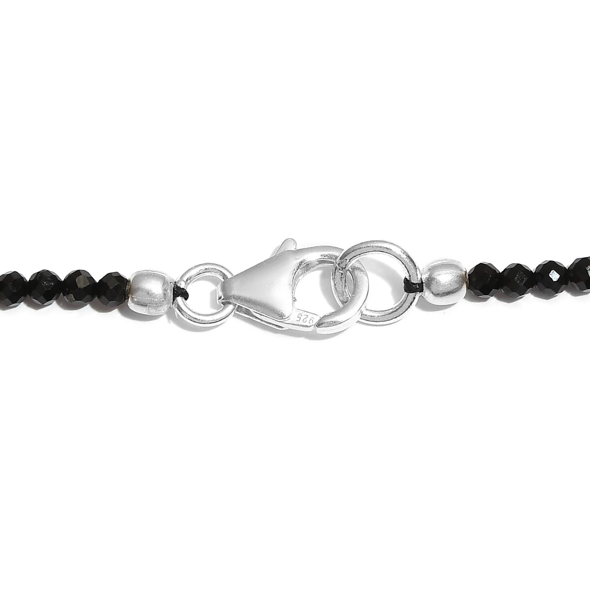 White Freshwater Pearl and Thai Black Spinel Necklace 20 Inches in Sterling Silver 20.00 ctw image number 4