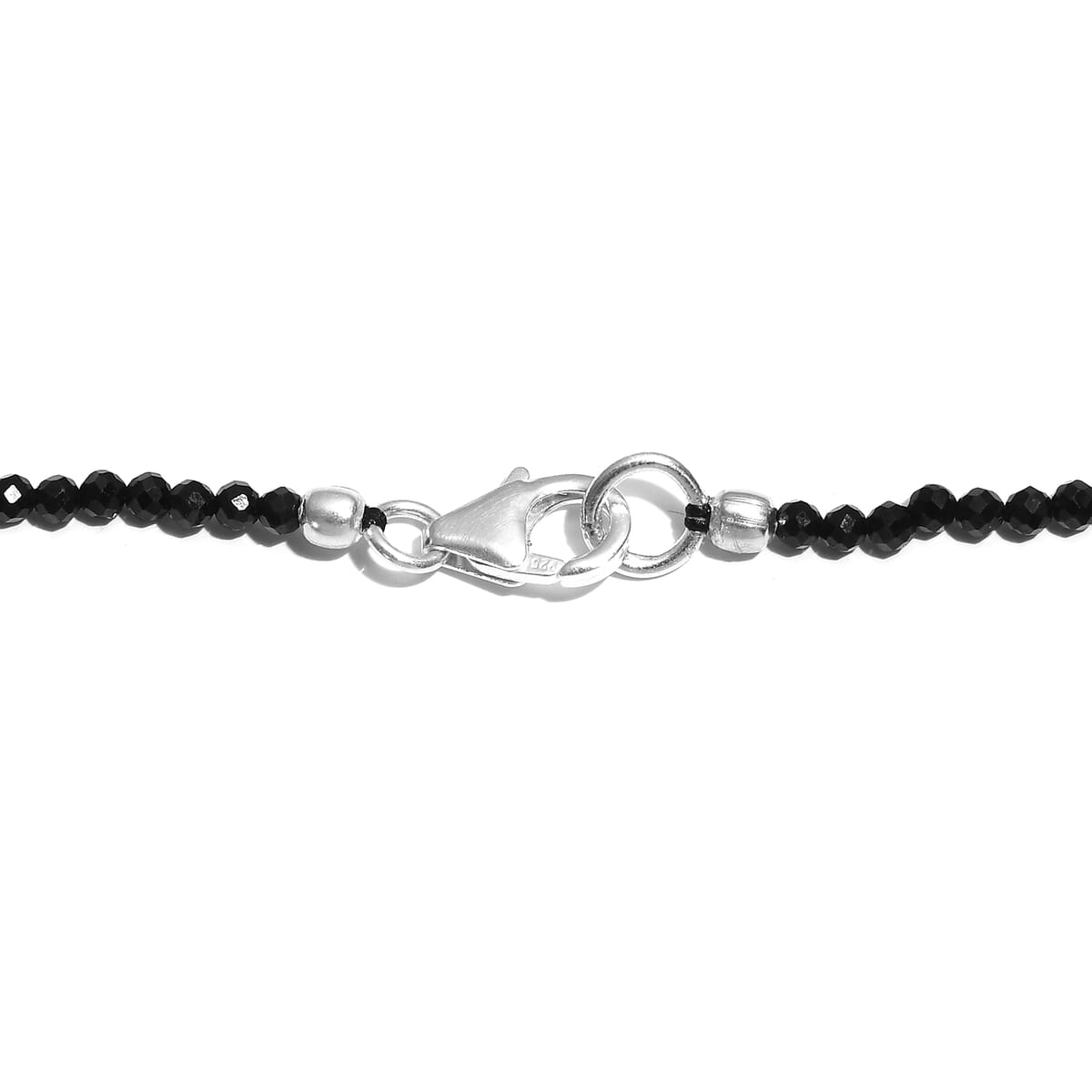 Golden Freshwater Pearl and Thai Black Spinel Necklace 20 Inches in Sterling Silver 15.00 ctw image number 4