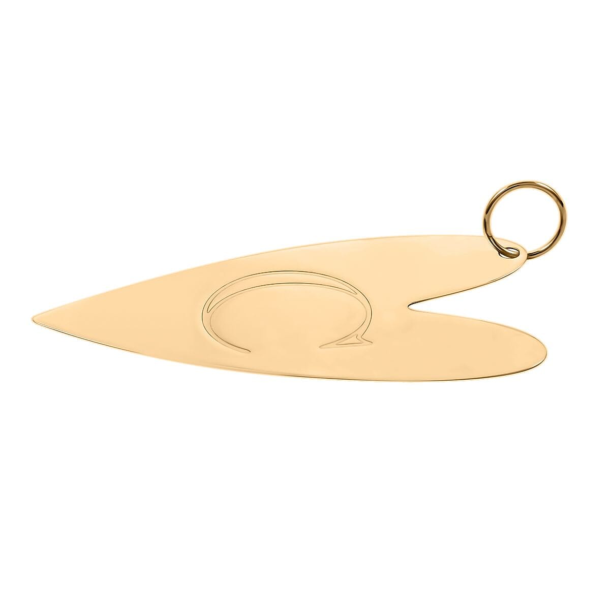 Italian 10K Yellow Gold Initial C Heart Pendant image number 3