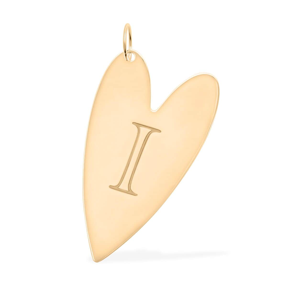 Italian 10K Yellow Gold Initial I Heart Pendant image number 0