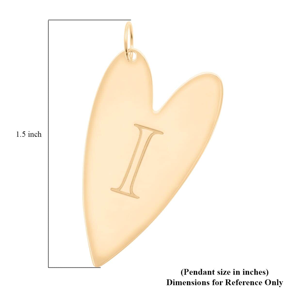 Italian 10K Yellow Gold Initial I Heart Pendant image number 4