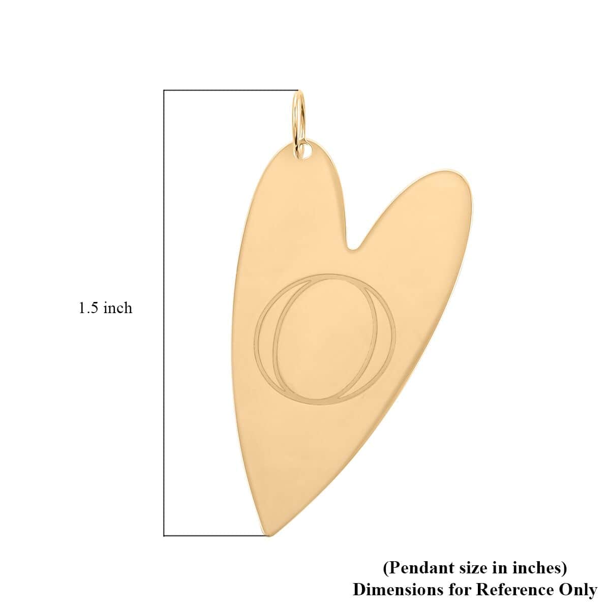 Italian 10K Yellow Gold Initial O Heart Pendant image number 4