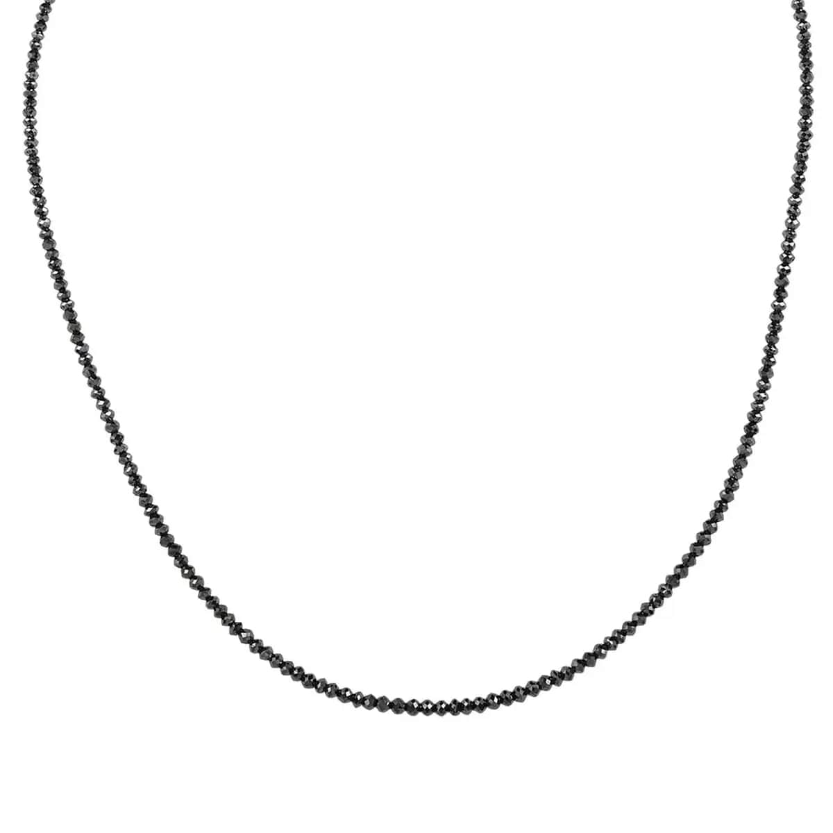 Certified & Appraised Rhapsody Black Diamond 24.00 ctw Beaded Necklace in 950 Platinum, 18 Inch Necklace, Black Diamond Necklace image number 0