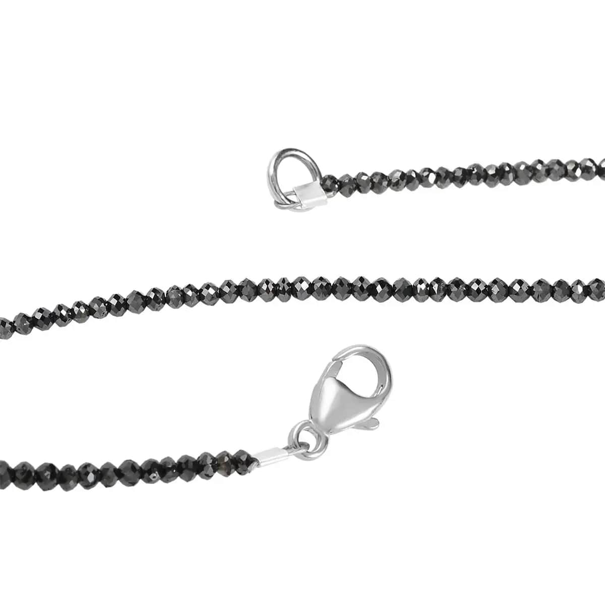 Certified & Appraised Rhapsody Black Diamond 24.00 ctw Beaded Necklace in 950 Platinum, 18 Inch Necklace, Black Diamond Necklace image number 4