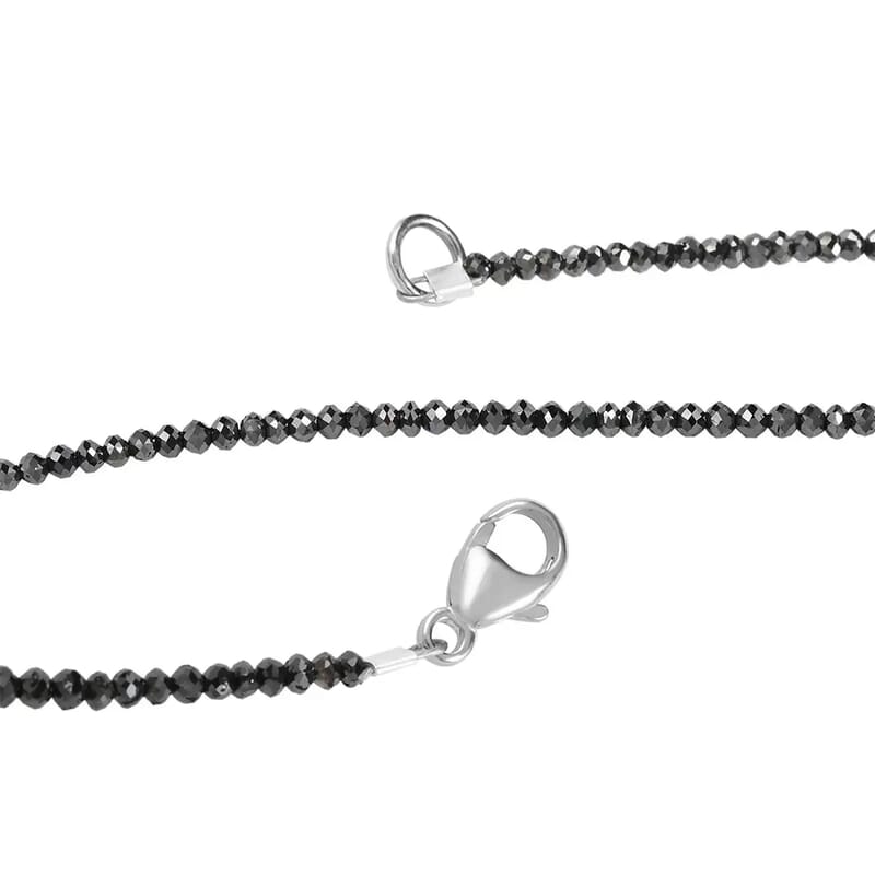 Certified & Appraised Rhapsody Black Diamond 24.00 ctw Beaded Necklace in 950 Platinum, 18 Inch Necklace, Black Diamond Necklace
