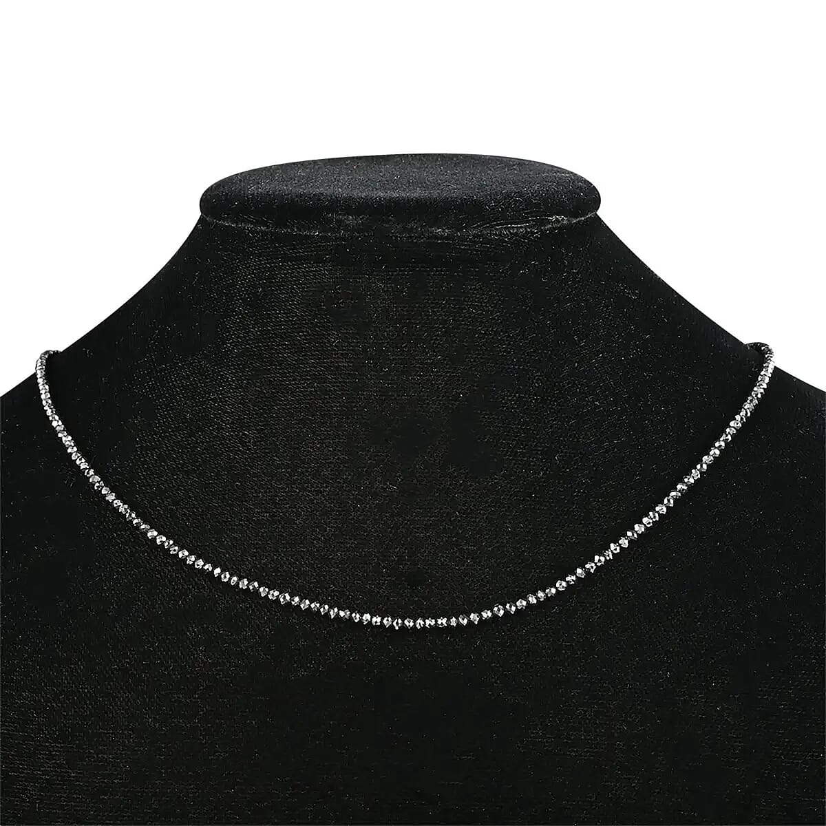 Certified & Appraised Rhapsody Black Diamond 24.00 ctw Beaded Necklace in 950 Platinum, 18 Inch Necklace, Black Diamond Necklace