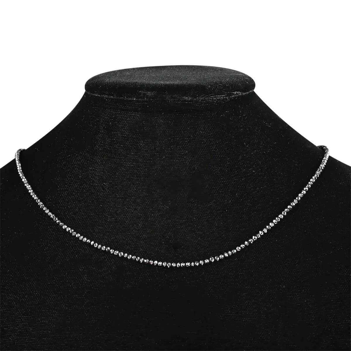 Certified & Appraised Rhapsody Black Diamond 24.00 ctw Beaded Necklace in 950 Platinum, 18 Inch Necklace, Black Diamond Necklace image number 5