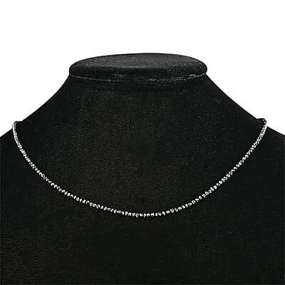Certified & Appraised Rhapsody Black Diamond 24.00 ctw Beaded Necklace in 950 Platinum, 18 Inch Necklace, Black Diamond Necklace