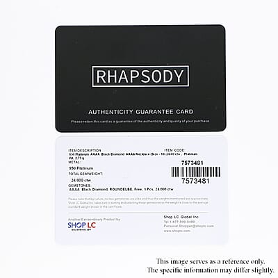 Certified & Appraised Rhapsody Black Diamond 24.00 ctw Beaded Necklace in 950 Platinum, 18 Inch Necklace, Black Diamond Necklace