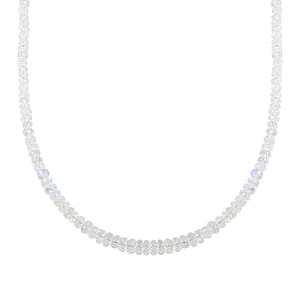 Certified & Appraised Iliana 18K Yellow Gold AAA Rainbow Moonstone Beaded Necklace 18 Inches 105.00 ctw