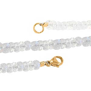 Certified & Appraised Iliana 18K Yellow Gold AAA Rainbow Moonstone Beaded Necklace 18 Inches 105.00 ctw