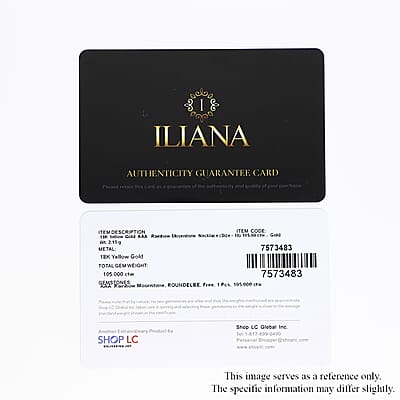 Certified & Appraised Iliana 18K Yellow Gold AAA Rainbow Moonstone Beaded Necklace 18 Inches 105.00 ctw
