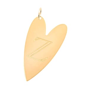 Italian 10K Yellow Gold Initial Z Heart Pendant
