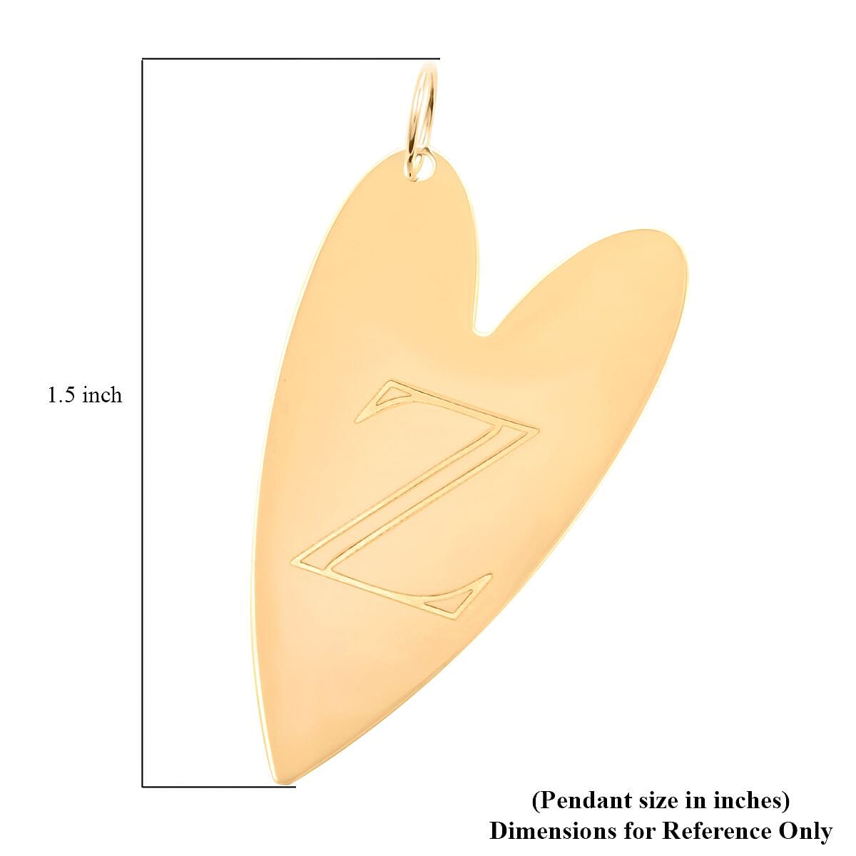 Italian 10K Yellow Gold Initial Z Heart Pendant image number 4