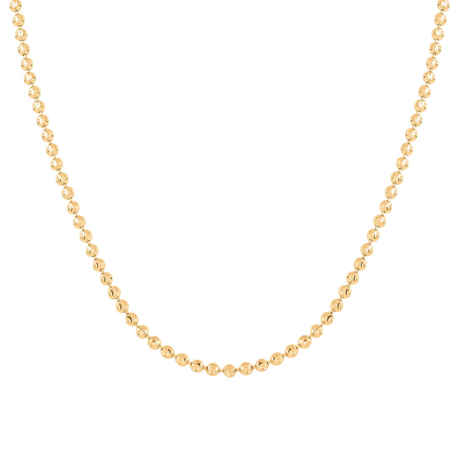 14K Yellow Gold 2mm Moon Chain Necklace (18 Inches) (5.70 g)