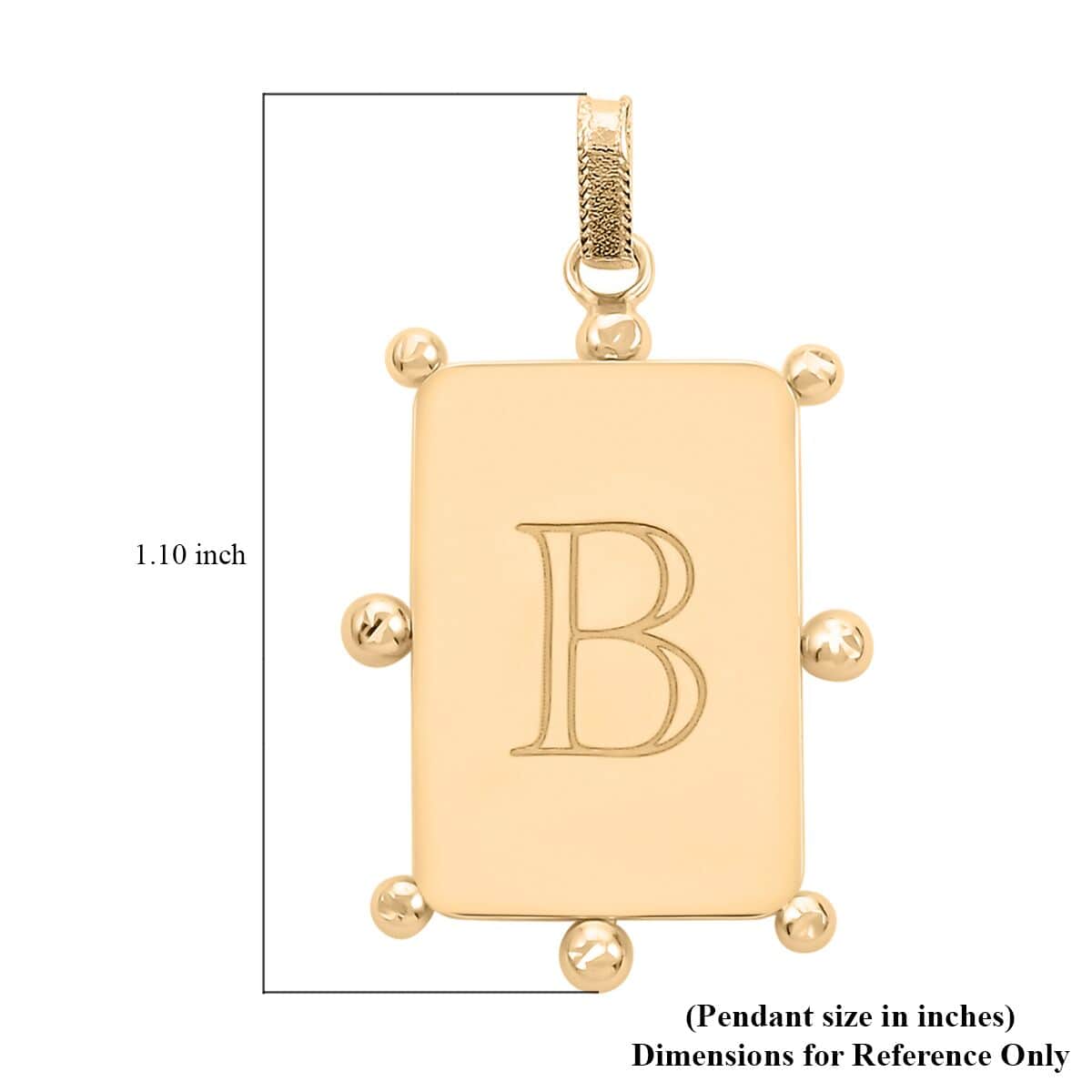 Italian 10K Yellow Gold Initial B Engravable Pendant image number 5