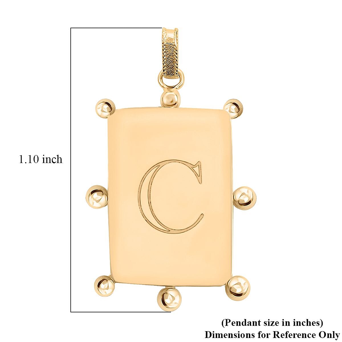 Italian 10K Yellow Gold Initial C Engravable Pendant image number 5