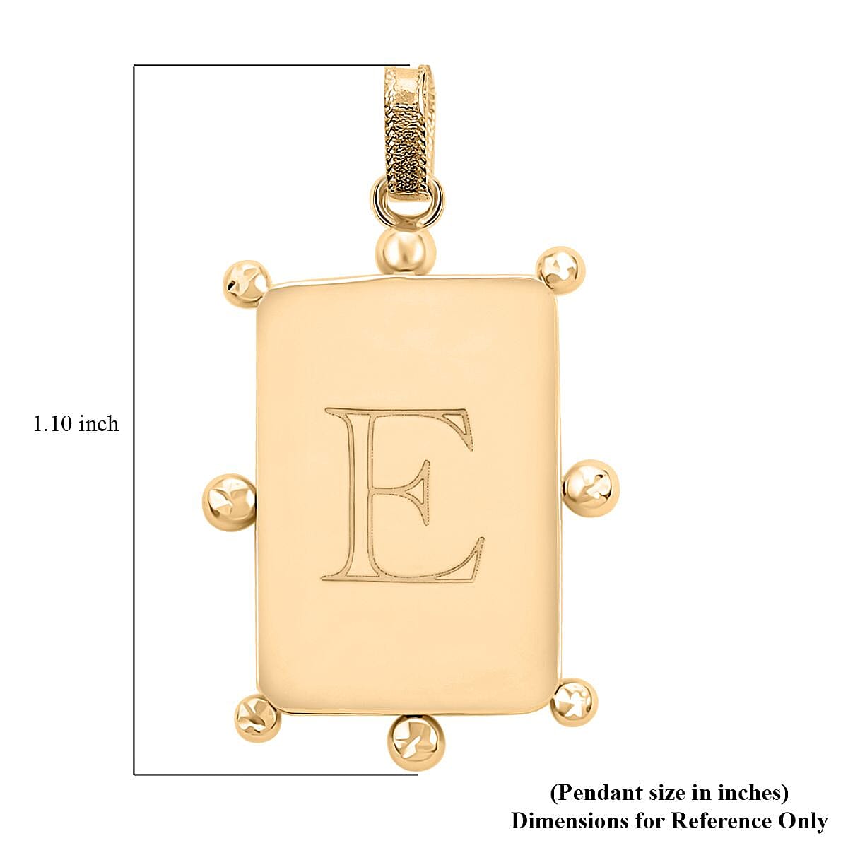 Italian 10K Yellow Gold Initial E Engravable Pendant image number 5
