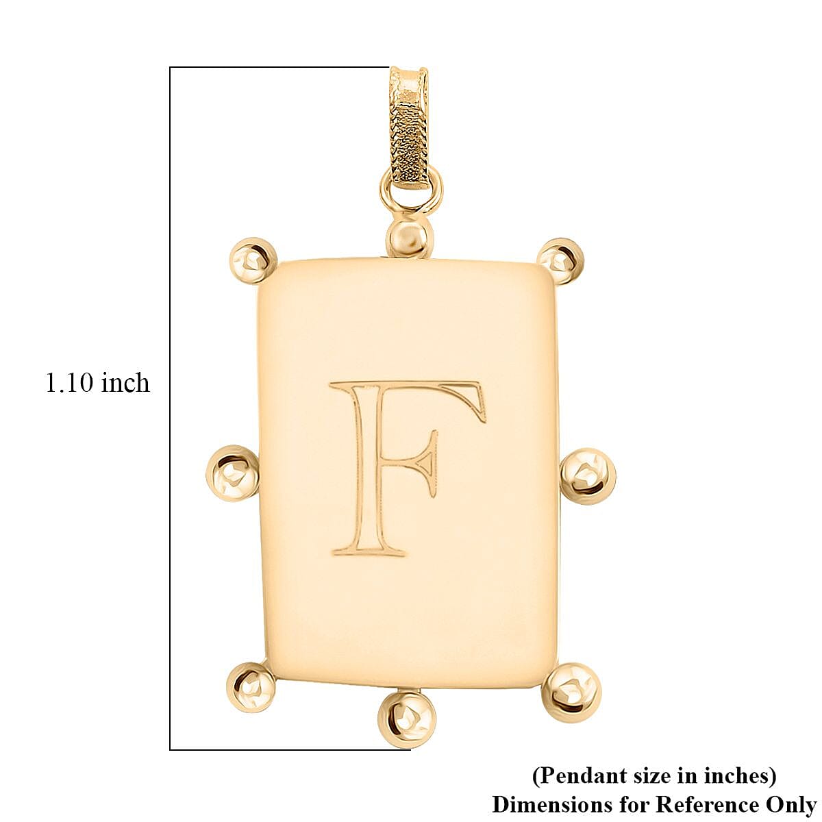 Italian 10K Yellow Gold Initial F Engravable Pendant image number 5