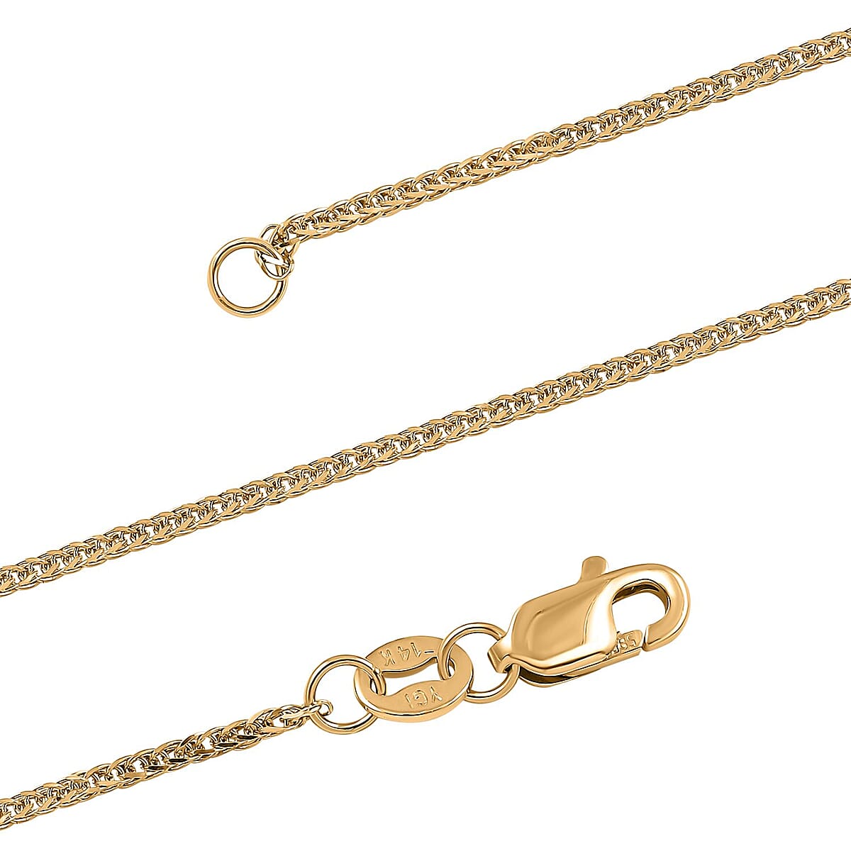 14K Yellow Gold 2.40mm Diamond-cut Triple Spiga Wheat Chain Necklace 22 Inches 10.60 Grams image number 2