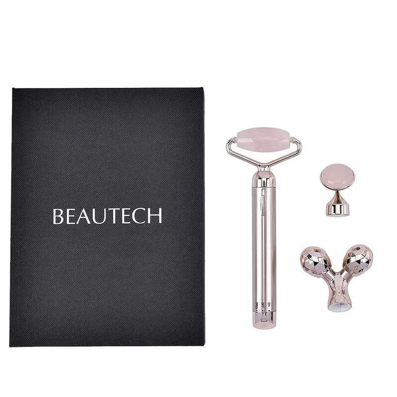 3-in-1 Electric Rose Quartz Vibration Massager Roller (1xAA Batteries Not included)