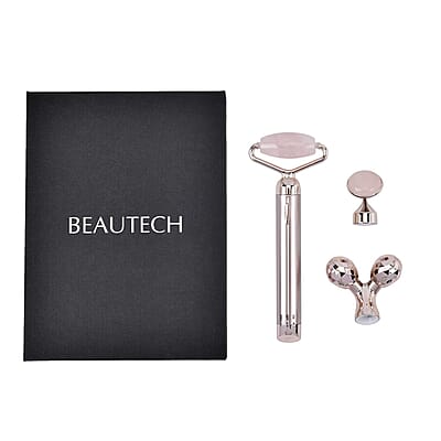 3-in-1 Electric Rose Quartz Vibration Massager Roller (1xAA Batteries Not included)