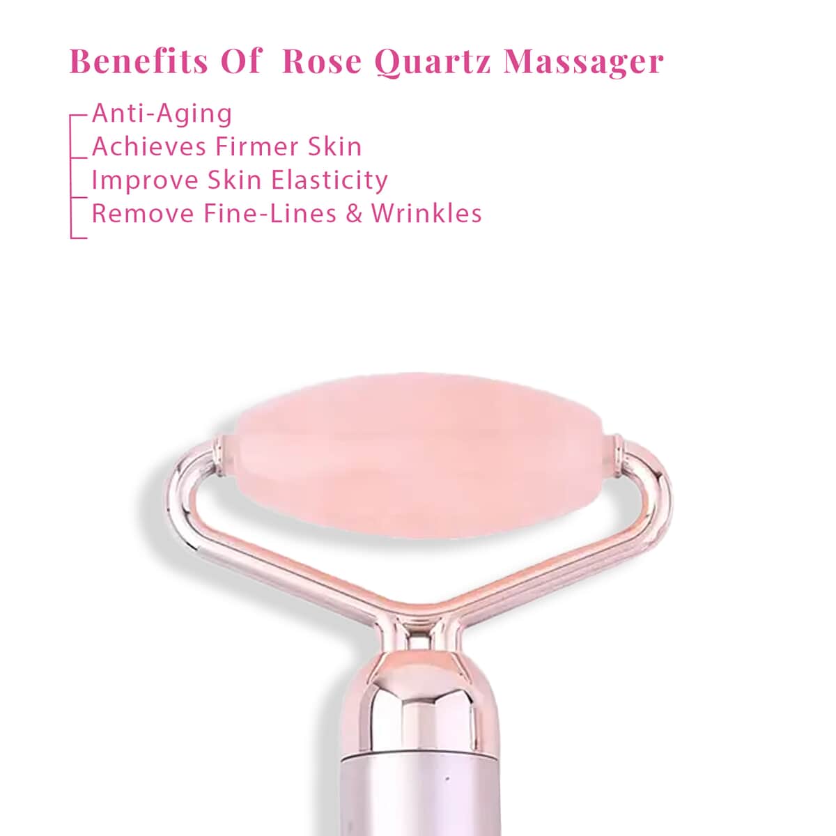 3-in-1 Electric Rose Quartz Vibration Massager Roller, Facial Massager With 3 Detachable Heads for Face Lift Anti-Aging Anti-Wrinkles Skin Tightening (1xAA Batteries Not included) image number 6