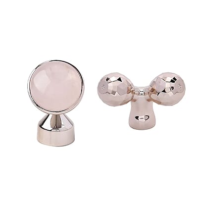 3-in-1 Electric Rose Quartz Vibration Massager Roller (1xAA Batteries Not included)