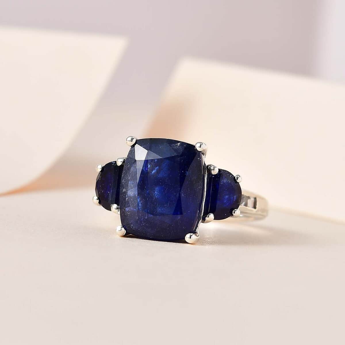 Masoala Sapphire (FF) and White Topaz Ring in Platinum Over Sterling Silver (Size 6.0) 10.15 ctw image number 1