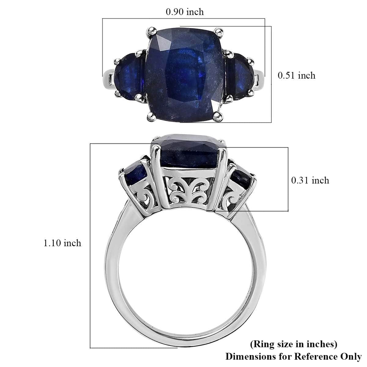 Masoala Sapphire (FF) and White Topaz Ring in Platinum Over Sterling Silver (Size 6.0) 10.15 ctw image number 5