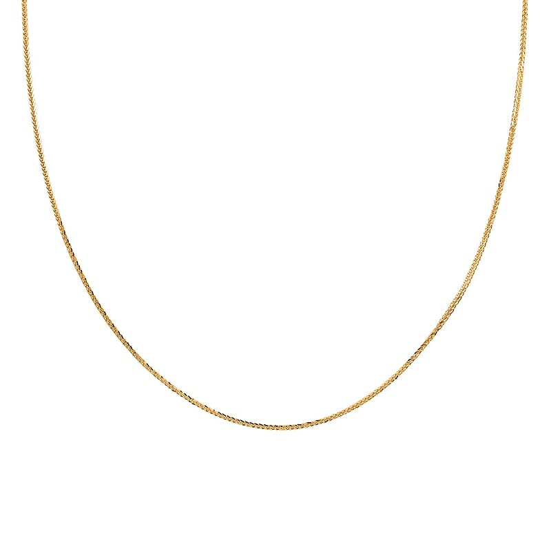 14K Yellow Gold 2.40mm Diamond-cut Triple Spiga Wheat Chain Necklace 24 Inches 11.70 Grams