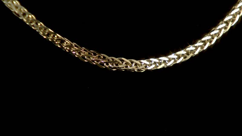 14K Yellow Gold 2.40mm Diamond-cut Triple Spiga Wheat Chain Necklace 24 Inches 11.70 Grams