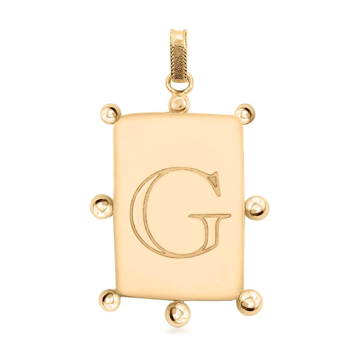 Italian 10K Yellow Gold Initial G Engravable Pendant image number 0