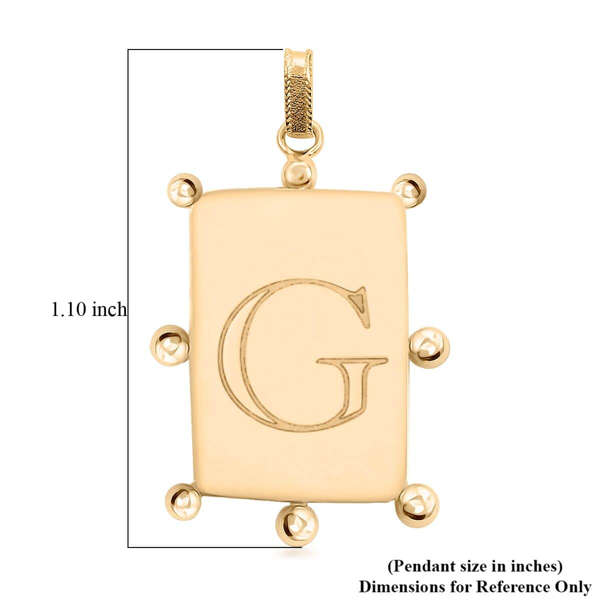 Italian 10K Yellow Gold Initial G Engravable Pendant image number 5