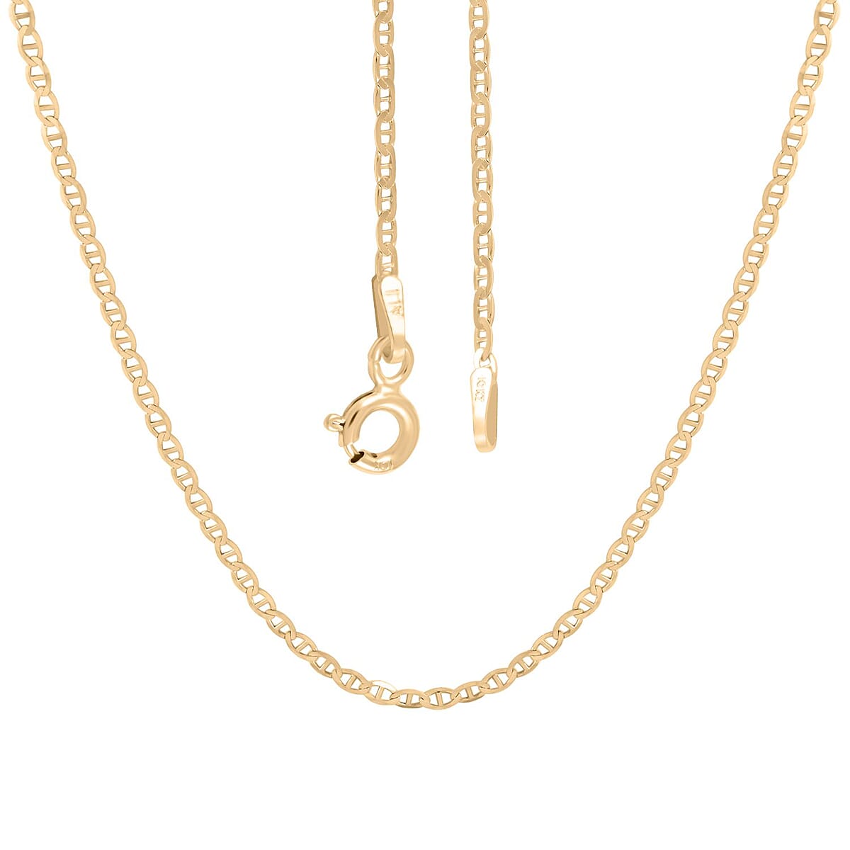 10K Yellow Gold 1.5mm Mariner Pendant Chain 20 Inches image number 3