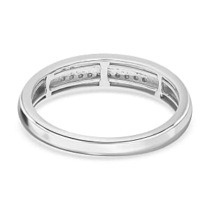 Blue Diamond 0.10 ctw Ring in Platinum Over Sterling Silver (Size 8.0)
