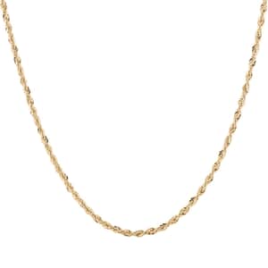 10K Yellow Gold 1.5mm Rope Chain Necklace 18 Inches 1.3 Grams