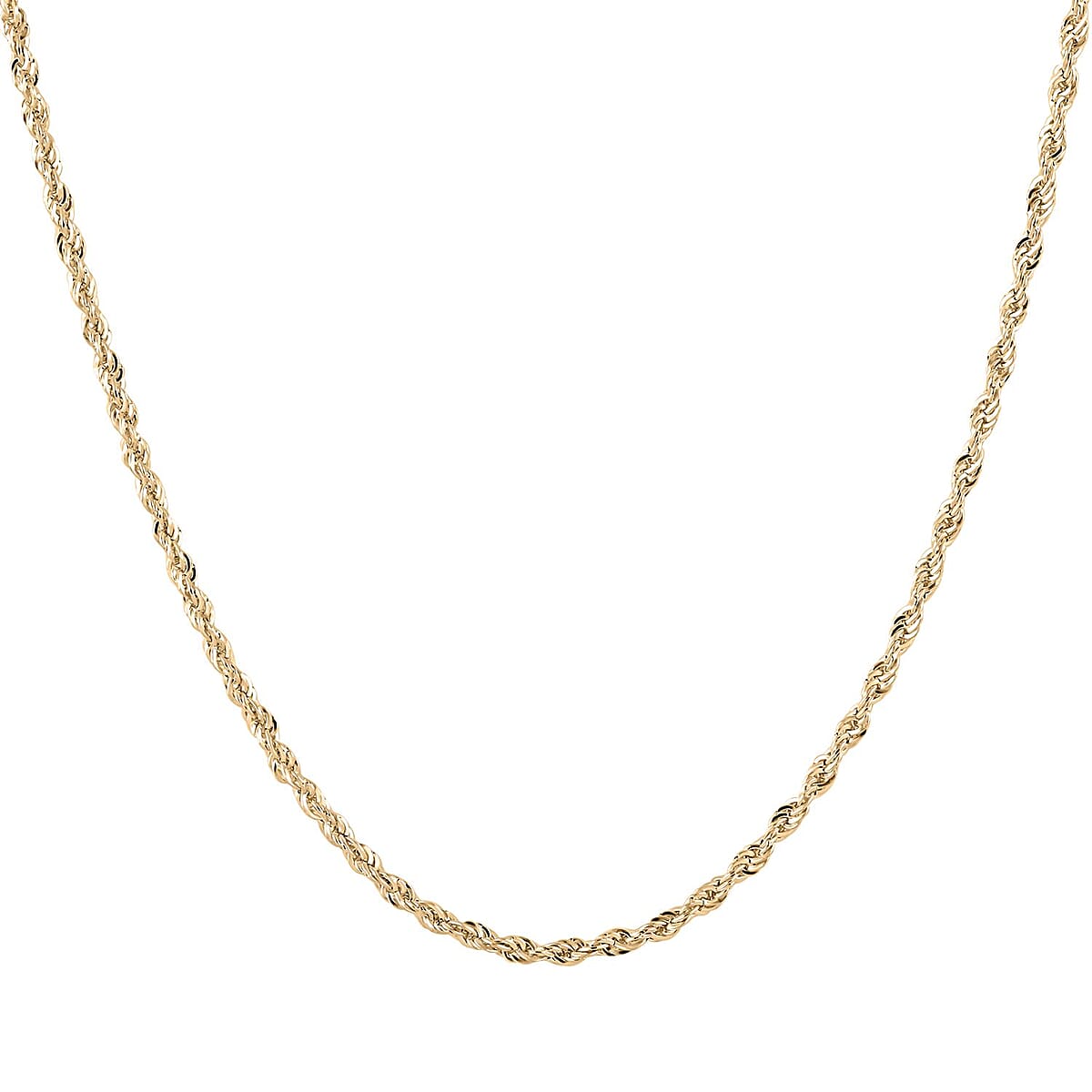 10K Yellow Gold Rope Chain Necklace, Rope Necklace, Gold Chain, Gold Necklace, 20 Inch Chain Necklace, Gold Gifts, Gold Jewelry 1.5mm 1.30 Grams image number 0