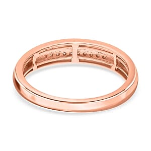 White Diamond 0.10 ctw Ring in 18K Vermeil Rose Gold Over Sterling Silver (Size 9.0)