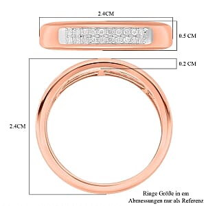 White Diamond 0.10 ctw Ring in 18K Vermeil Rose Gold Over Sterling Silver (Size 9.0)