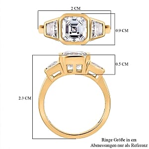 Moissanite 2.37 ctw Ring in 14K Yellow Gold Over Sterling Silver (Size 10)