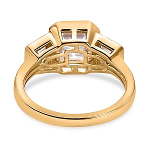 Moissanite 2.37 ctw Ring in 14K Yellow Gold Over Sterling Silver (Size 10)
