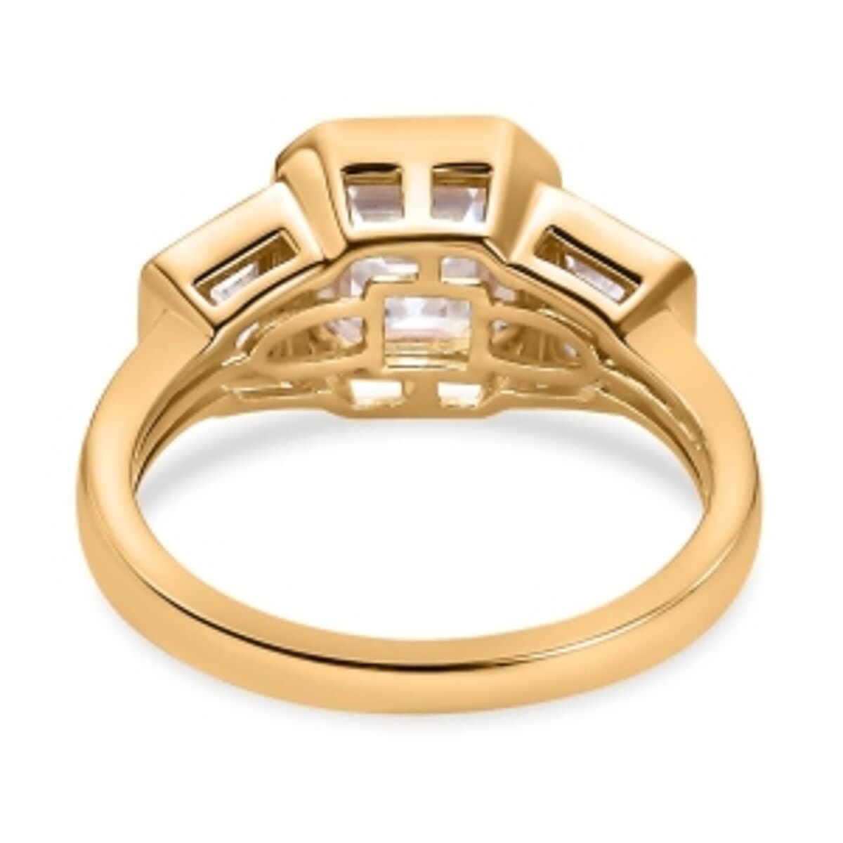 Moissanite 2.37 ctw Ring in 14K Yellow Gold Over Sterling Silver (Size 10) image number 5