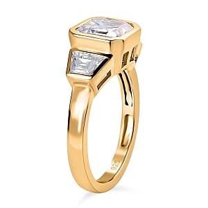 Moissanite 2.37 ctw Ring in 14K Yellow Gold Over Sterling Silver (Size 10)