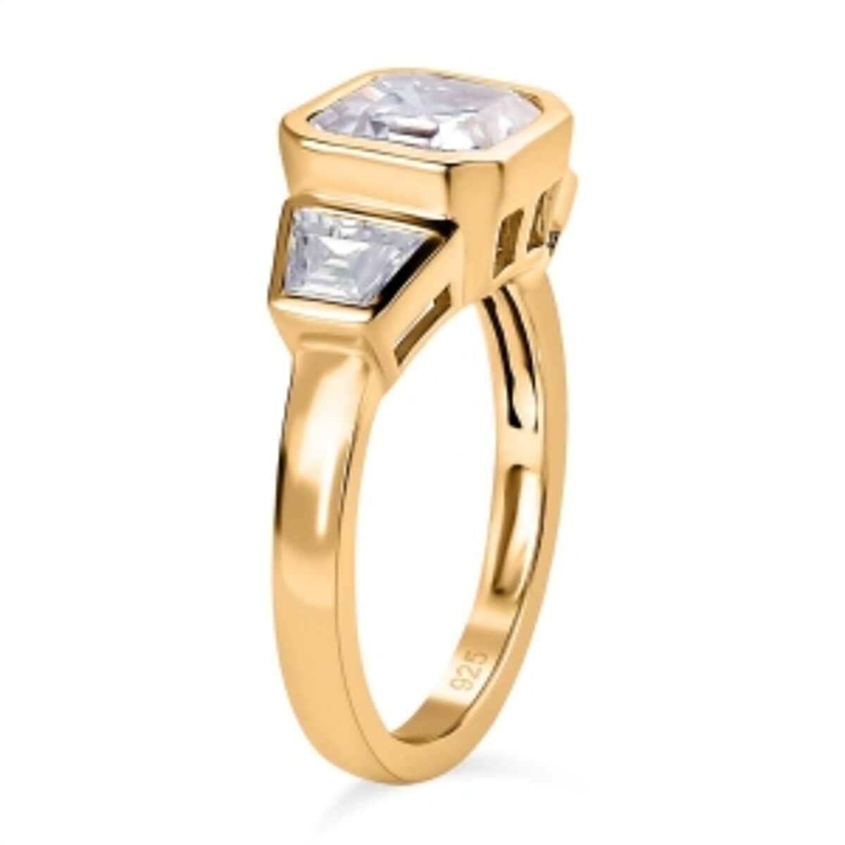 Moissanite 2.37 ctw Ring in 14K Yellow Gold Over Sterling Silver (Size 10) image number 6