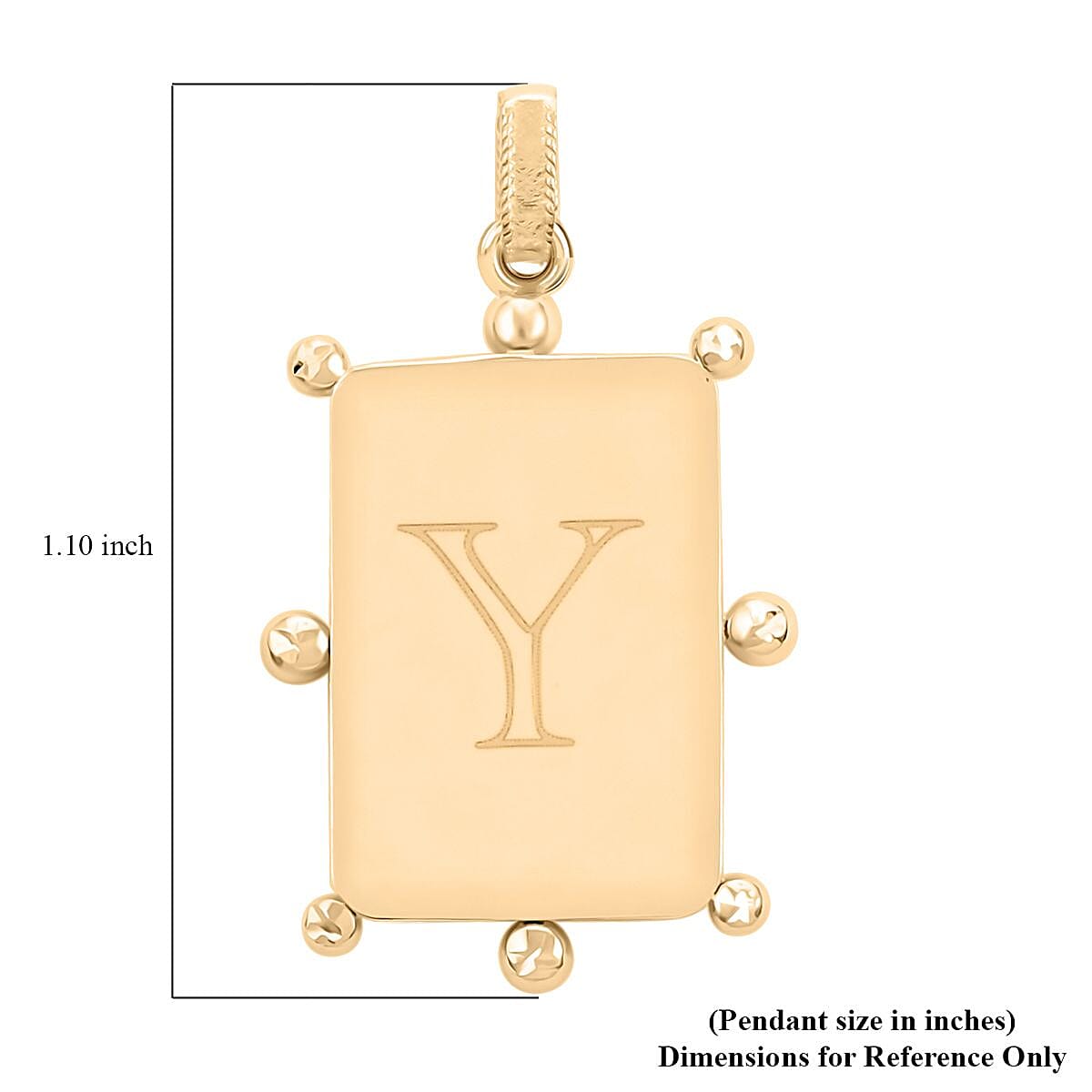 Italian 10K Yellow Gold Initial Y Engravable Pendant image number 5