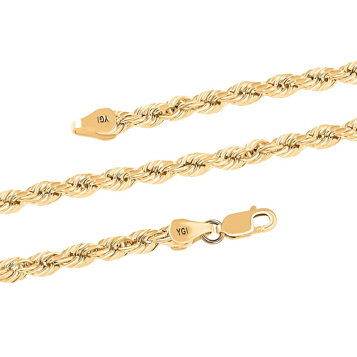 14K Yellow Gold 4mm Rope Chain Necklace (26 Inches 9.80 Grams image number 2