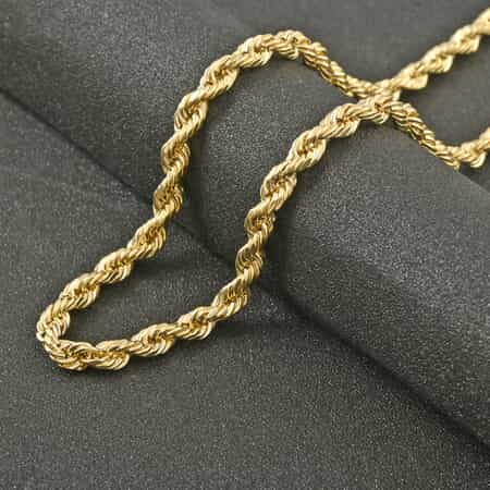 Buy 10K Yellow Gold 4mm Rope Chain Necklace 22 Inches 7 Grams at