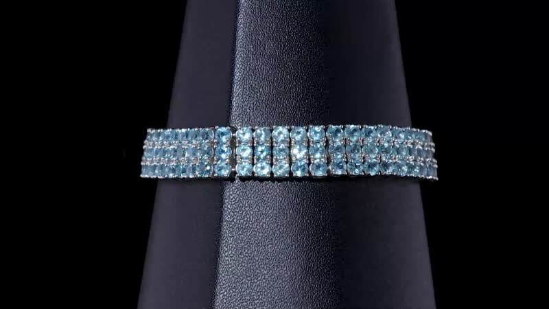 Tanzanian Natural Green Apatite 3 Row Tennis Bracelet in Platinum Over Sterling Silver (6.50 In) 18.30 ctw