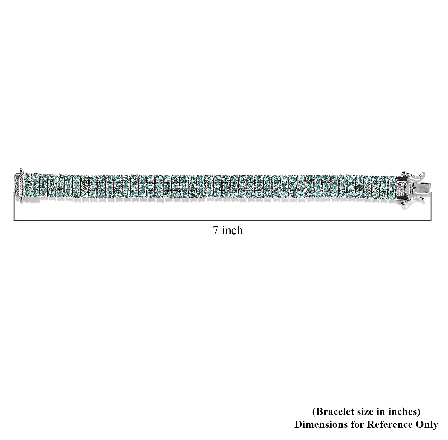 Green Apatite Three-Row Tennis Bracelet in Platinum Over Sterling Silver (6.50 In) 18.30 ctw